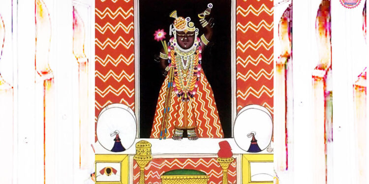 श्रीनाथजी में आज पिछोड़ा व पगा चन्द्रिका के श्रृंगार