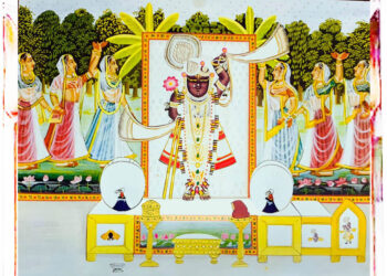 श्रीनाथजी में आज महारास की सेवा का तृतीय मुकुट का श्रृंगार