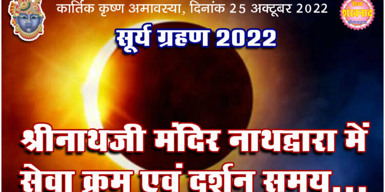 ग्रस्तास्त खण्डग्रास सूर्यग्रहण पर श्रीनाथजी में सेवाक्रम, दर्शन