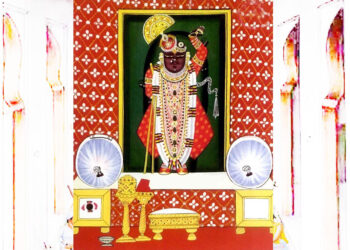 श्रीनाथजी में आज लाल घटा के दर्शन