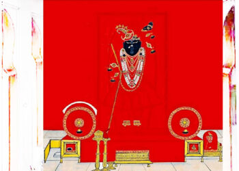 श्रीनाथजी में आज लाल घटा के दर्शन