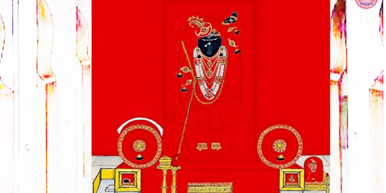 श्रीनाथजी में आज लाल घटा के दर्शन