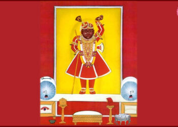 श्रीनाथजी में आज श्री गुसांईजी के उत्सव के आगम का श्रृंगार