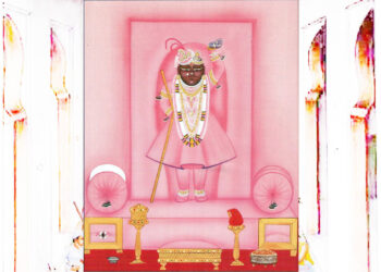 श्रीनाथजी में आज गुलाबी घटा के दर्शन