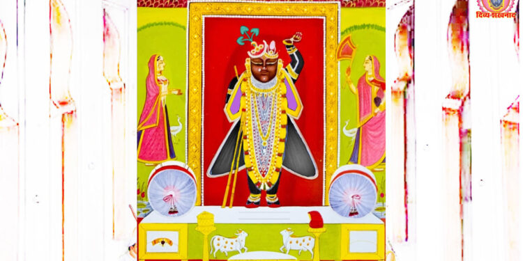 श्रीनाथजी में आज त्रिकुटी के वागा का अदभुत श्रृंगार