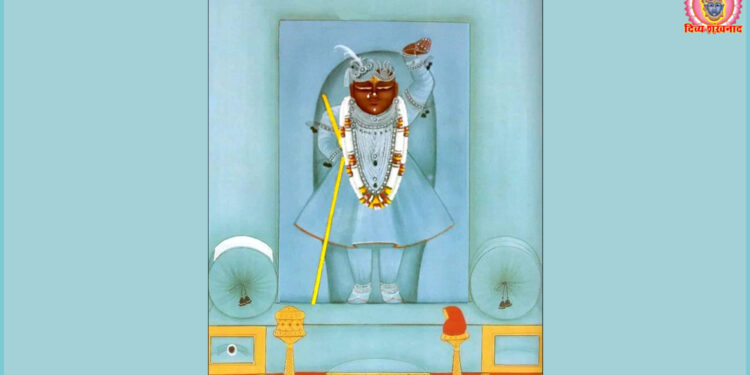 श्रीनाथजी में आज फिरोज़ी घटा के दर्शन