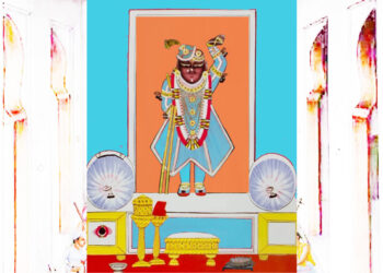 श्रीनाथजी के आज चाकदार पर जमाव का कतरा का श्रृंगार