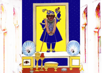 श्रीनाथजी के आज घेरदार पर कतरा का श्रृंगार