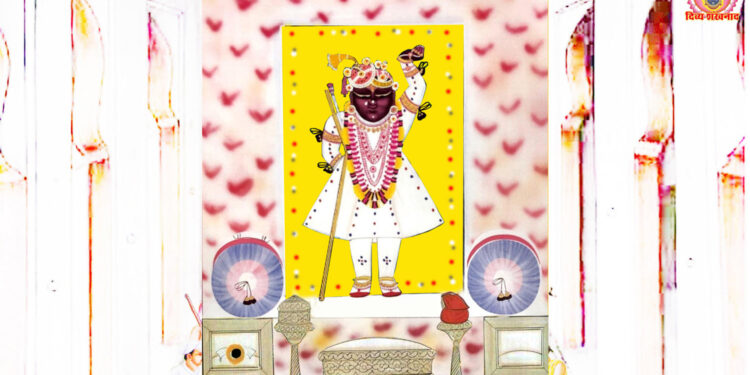 श्रीनाथजी के आज लाल बंध के श्रृंगार में दर्शन