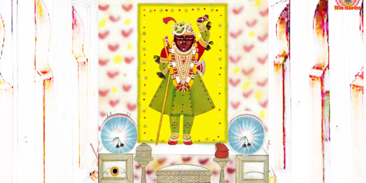 श्रीनाथजी के आज गुलाल की चोली के श्रृंगार में दर्शन