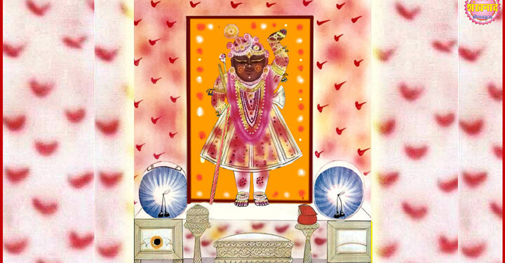 श्रीनाथजी के आज गोल चन्द्रिका के श्रृंगार में दर्शन