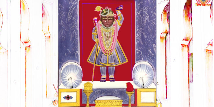 श्रीनाथजी में आज श्याम जरी के वस्त्र, चन्द्रिका का श्रृंगार