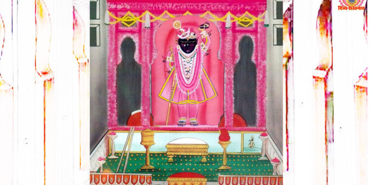 श्रीनाथजी के आज गुलाबी गणगौर के श्रृंगार में दर्शन