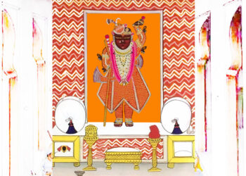 श्रीनाथजी में आज लहरिया के वस्त्र, कतरा का श्रृंगार