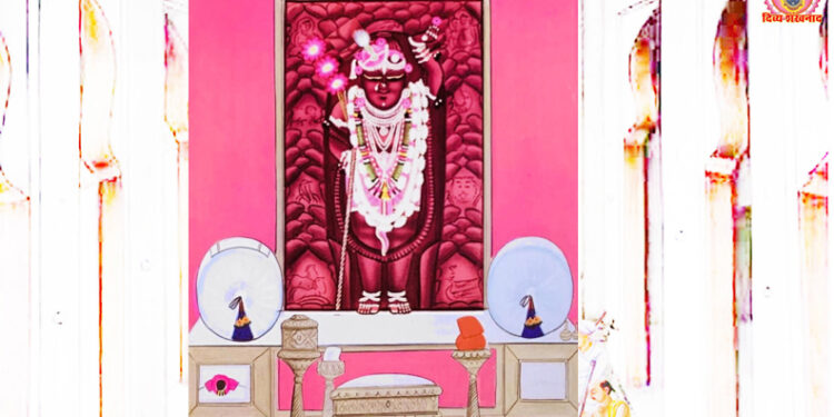 श्रीनाथजी के आज गुलाबी परदनी पर तुर्रा के श्रृंगार में दर्शन