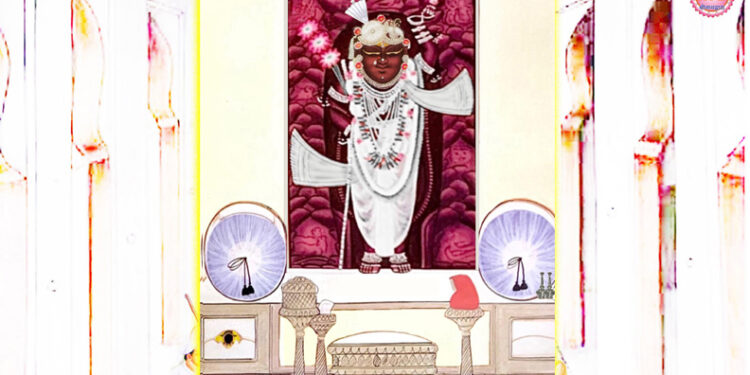 श्रीनाथजी के आज श्वेत धोती पटका के श्रृंगार में दर्शन