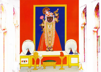 श्रीनाथजी में आज पिछोड़ा पर मोर चन्द्रिका का श्रृंगार, अधिक मास प्रारम्भ