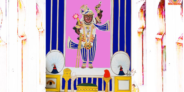 श्रीनाथजी में आज सुथन पटका पर फेंटा का श्रृंगार