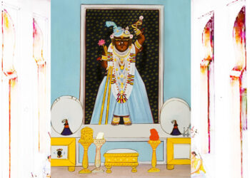 श्रीनाथजी में आज फिरोजी पिछोड़ा पर कतरा का श्रृंगार