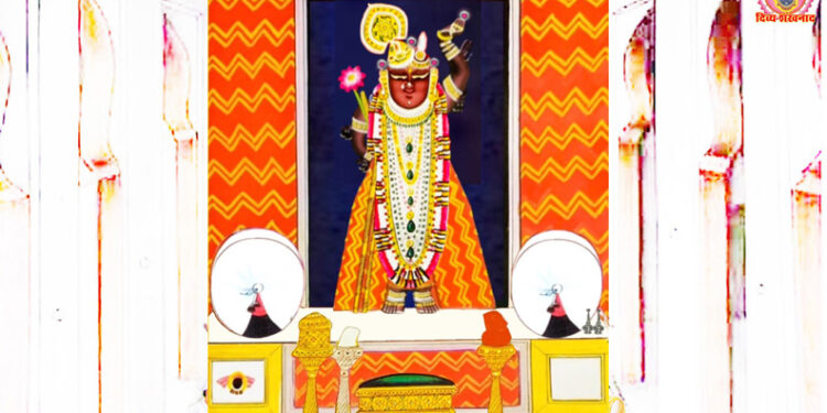 श्रीनाथजी में आज धनक लहरिया का पिछोड़ा पर खुप का श्रृंगार