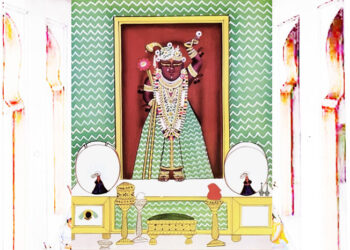 श्रीनाथजी में हरे लहरिया पर जमाव का कतरा का श्रृंगार