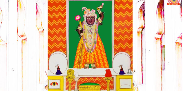 श्रीनाथजी में आज लहरिया पर भीमसेनी कतरा का श्रृंगार