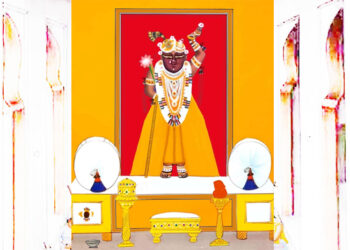 आज श्रीनाथजी को पिछोड़ा पर कतरा का श्रृंगार