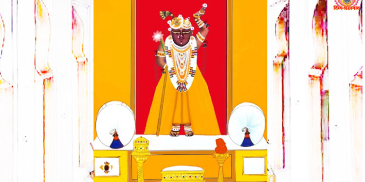 आज श्रीनाथजी को पिछोड़ा पर कतरा का श्रृंगार