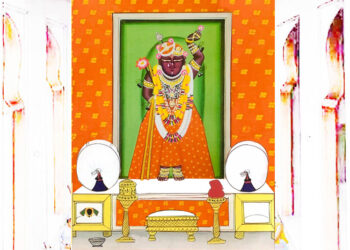 श्रीनाथजी के आज चौफूली चुंदडी व चन्द्रिका के श्रृंगार में दर्शन