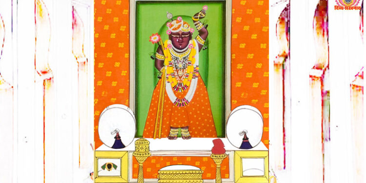 श्रीनाथजी के आज चौफूली चुंदडी व चन्द्रिका के श्रृंगार में दर्शन