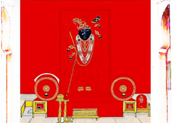 श्रीनाथजी में आज लाल घटा के दर्शन