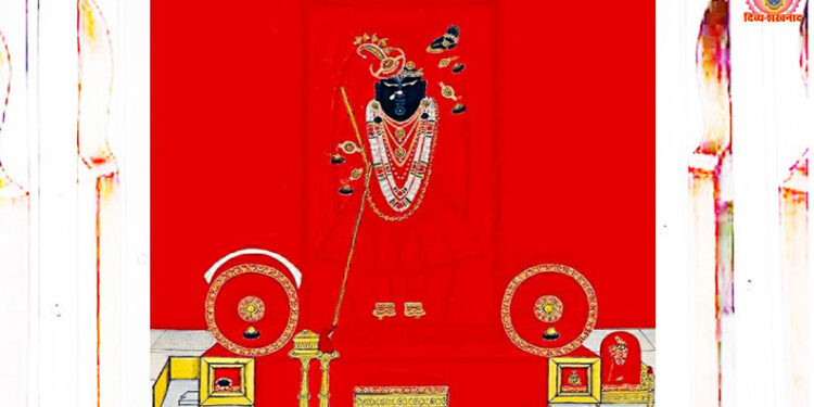 श्रीनाथजी में आज लाल घटा के दर्शन