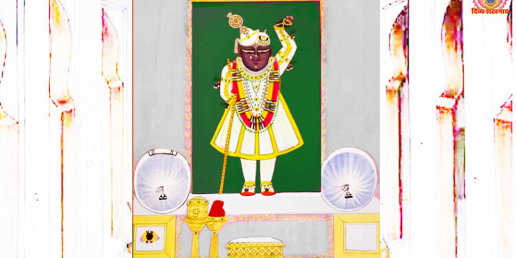 श्रीनाथजी के आज दुधिया वस्त्र पर मंडिला की पाग का श्रृंगार