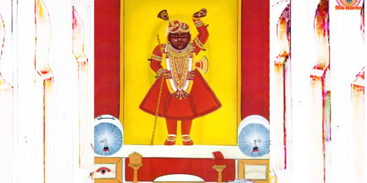 श्रीनाथजी में आज श्री गुसांईजी के उत्सव के आगम का श्रृंगार