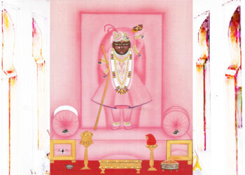 श्रीनाथजी में आज गुलाबी घटा के दर्शन