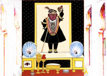 श्रीनाथजी में आज अमावस के घुंडी-नाका के श्रृंगार