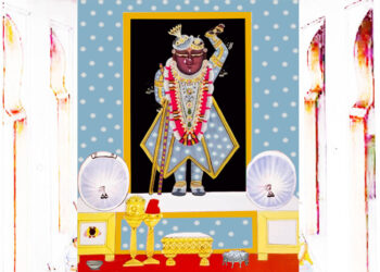 श्रीनाथजी के आज फिरोजी चाकदार पर चन्द्रिका का श्रृंगार