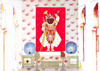 श्रीनाथजी में आज ग्वालपगा पर चन्द्रिका का श्रृंगार