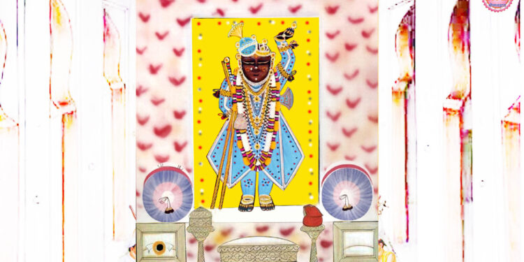 श्रीनाथजी के आज ग्वाल पगा पर चन्द्रिका श्रृंगार में दर्शन