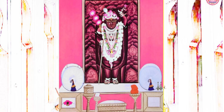 श्रीनाथजी के आज गुलाबी परदनी पर तुर्रा के श्रृंगार में दर्शन