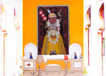 श्रीनाथजी के आज चन्दनी पिछोड़ा पर तुर्रा के श्रृंगार, चन्दन गोली मनोरथ