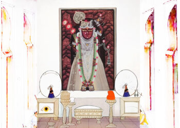 श्रीनाथजी के आज श्वेत पिछोड़ा और किरीट के श्रृंगार दर्शन