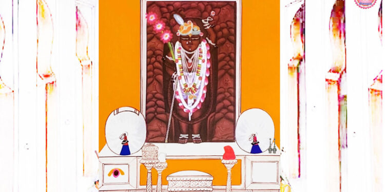 श्रीनाथजी में आज श्वेत परधनी पर केसरी पाग और तुर्रा के श्रृंगार