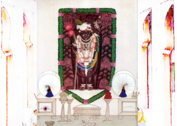 श्रीनाथजी में आज छेली परदनी व गोवर्धन माला के श्रृंगार