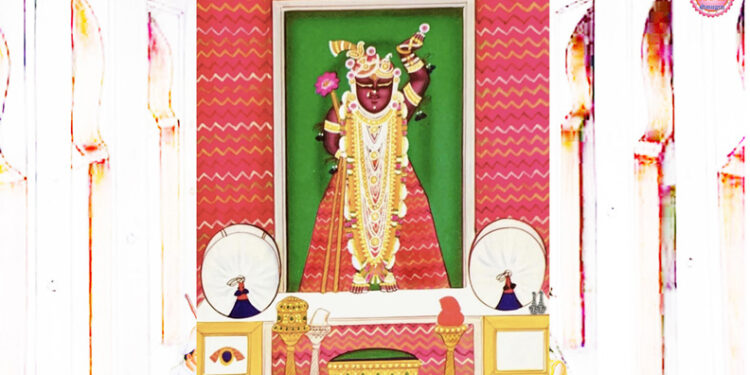 श्रीनाथजी में आज पंचरंगी लहरिया का पिछोड़ा व कतरा का श्रृंगार