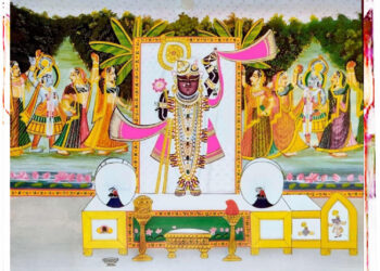 श्रीनाथजी में आज महारास की सेवा का द्वितीय मुकुट का श्रृंगार