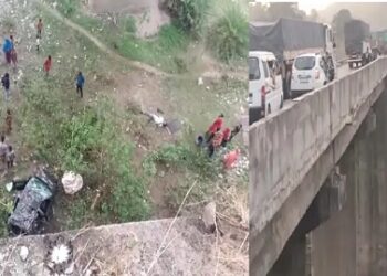 उदयपुर : गोगुंदा-पिंडवाड़ा हाईवे पर बड़ा हादसा, 60 फीट गहरी खाई में गिरी कार