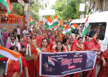 नाथद्वारा की नारी शक्ति ने सेना के सम्मान में निकाली सिंदूर यात्रा