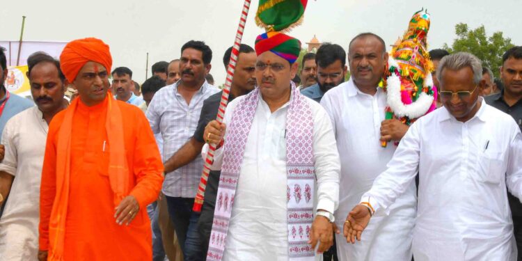 मुख्यमंत्री भजनलाल शर्मा ने की पदयात्रा