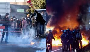 नेपाल के बाद अब फ्रांस में भी प्रदर्शनकारी उतरे सडकों पर, पुलिस और प्रदर्शनकारियों के बीच टकराव